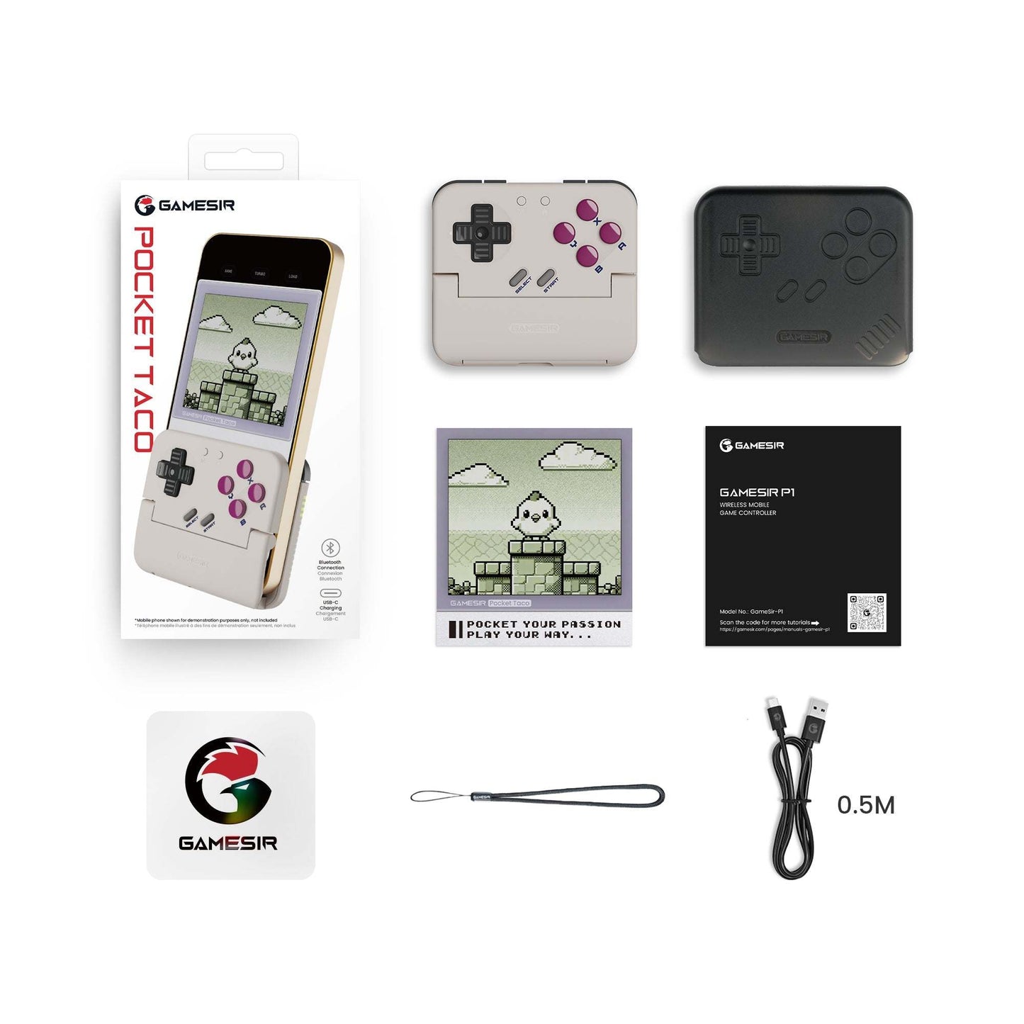 GameSir Pocket Taco - Bluetooth Mobile Gaming Controller, Perfect for Retro Scene - GameSir