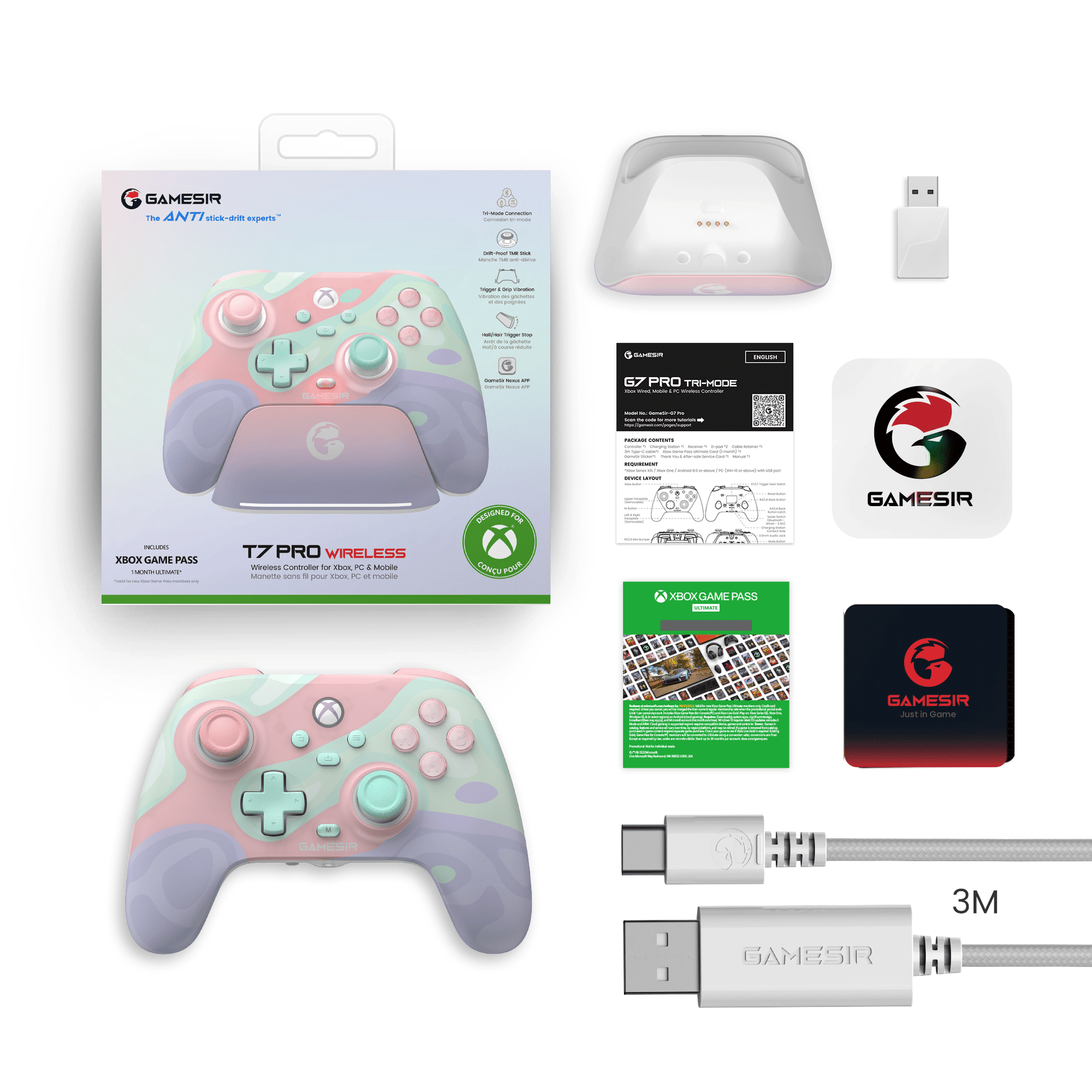 GameSir T7 Pro Sugar Whirl Wireless Controller for Xbox - GameSir